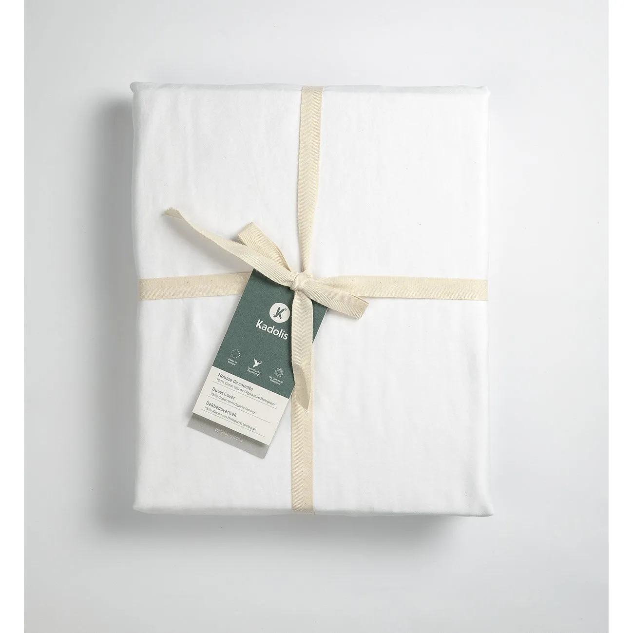 Kadolis Duvet Cover Pure Organic Cotton 100 x 140cm White