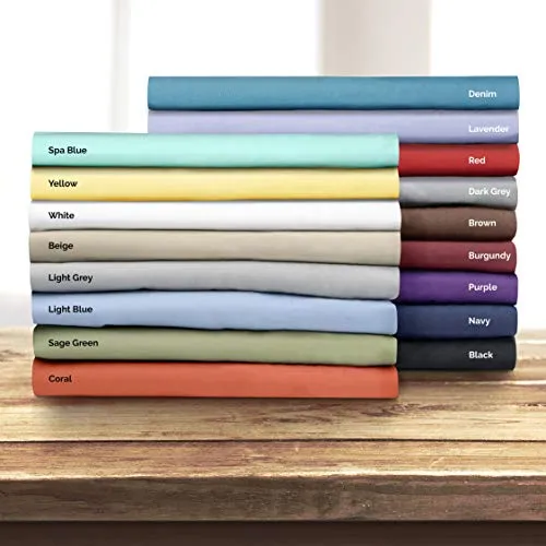 King Fitted Sheet - Single Fitted Deep Pocket Sheet - Fits Mattress Perfectly - Soft Wrinkle Free Sheet - 1 Fitted Sheet Only - Light Blue
