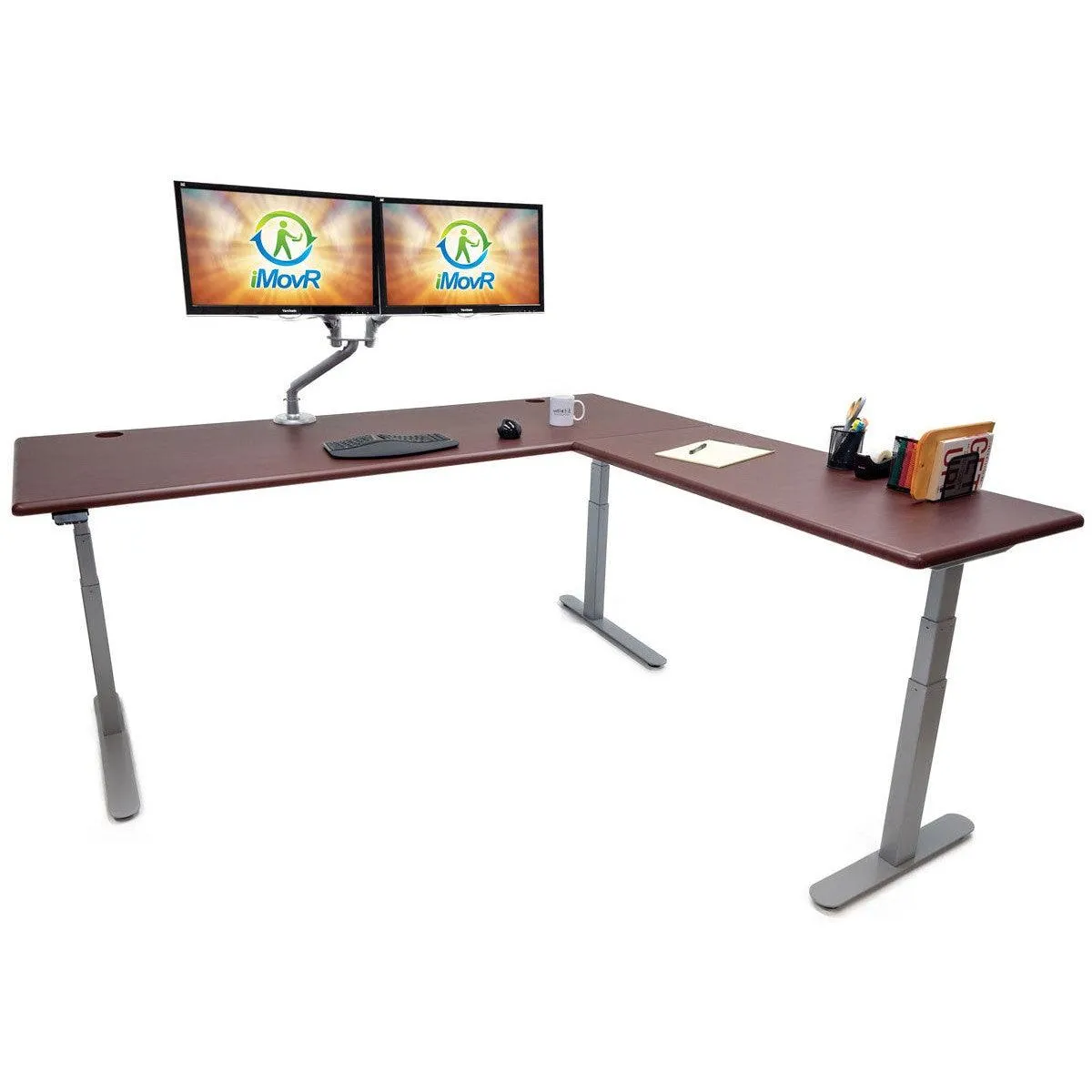 Lander Standing L-Desk - 3D Laminate