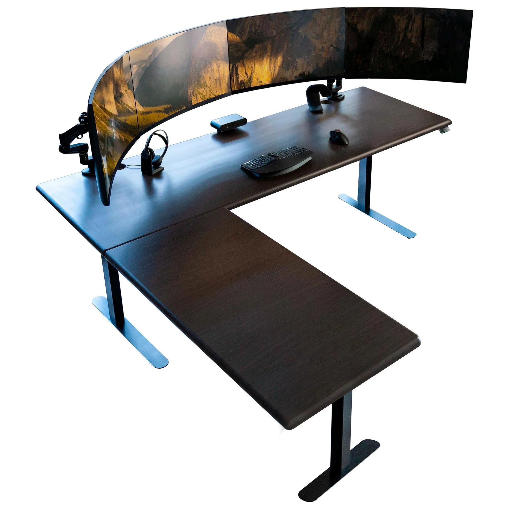 Lander Standing L-Desk - 3D Laminate