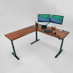 Lander Standing L-Desk - Solid Wood