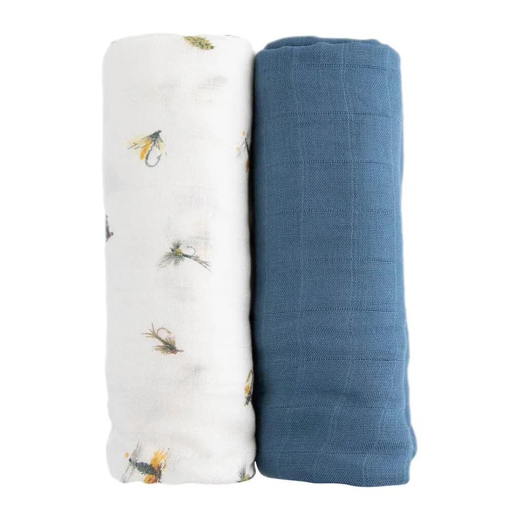 Little Unicorn Deluxe Muslin Swaddle Set Gone Fishing 2