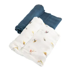 Little Unicorn Deluxe Muslin Swaddle Set Gone Fishing 2