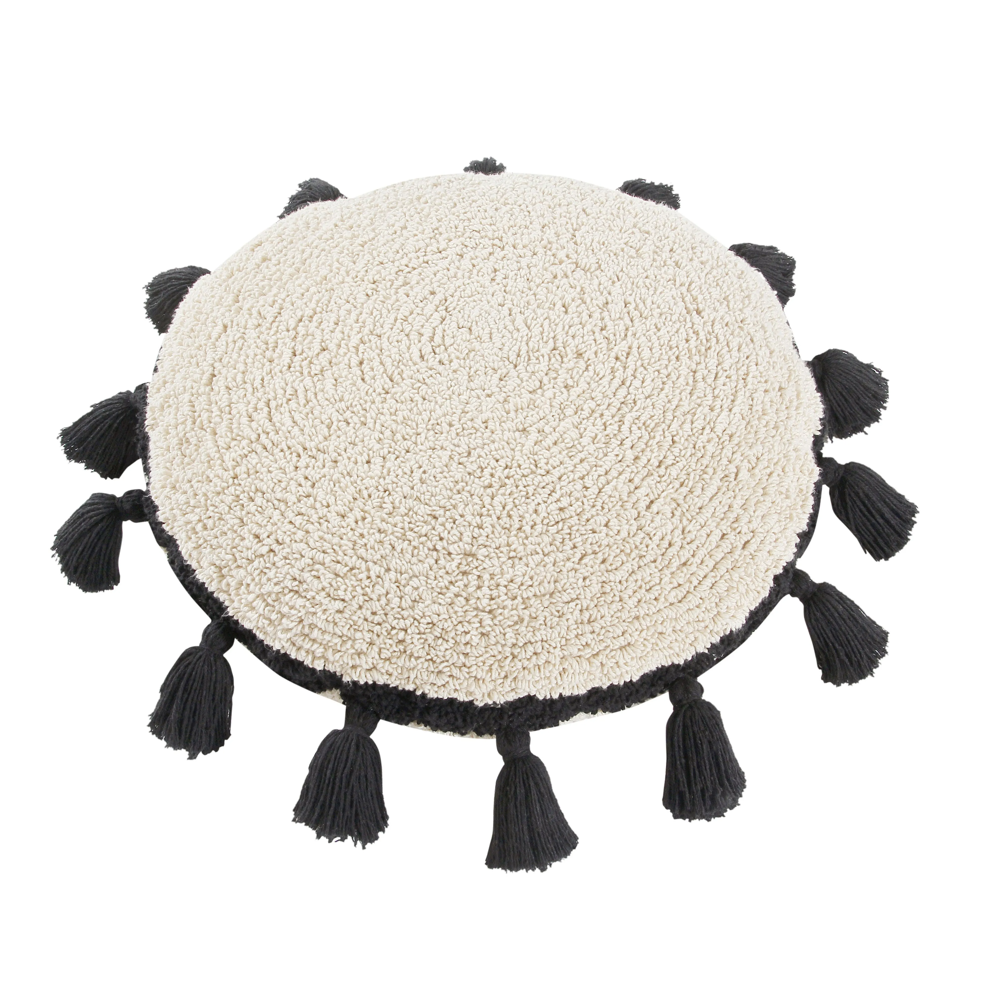 Lorena Canals Circle Black Machine Washable Cushion