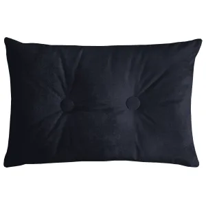 Matt Black Velvet Button 40cm x 60cm Pillow