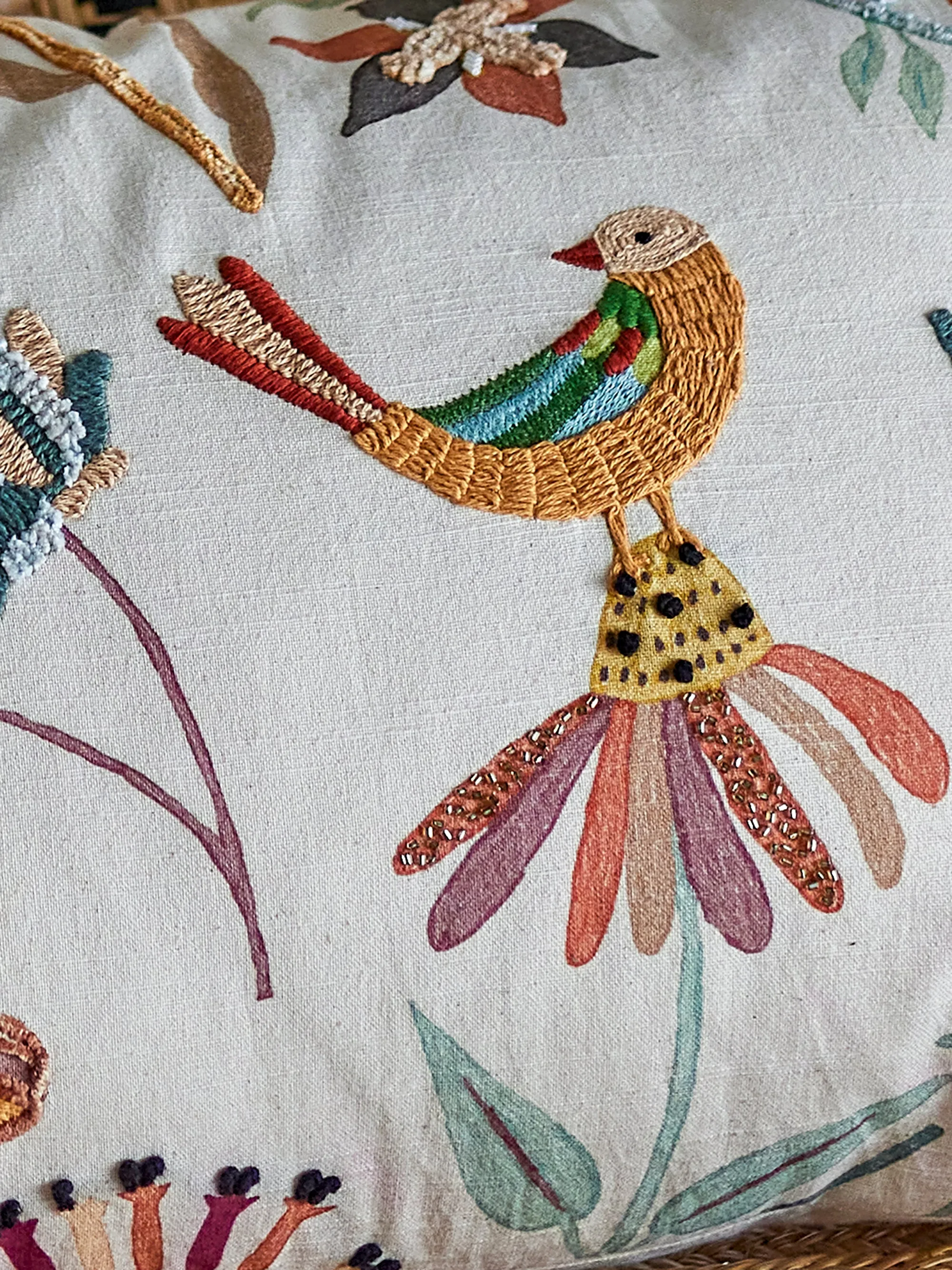 Ming Cushion, Nature, Cotton
