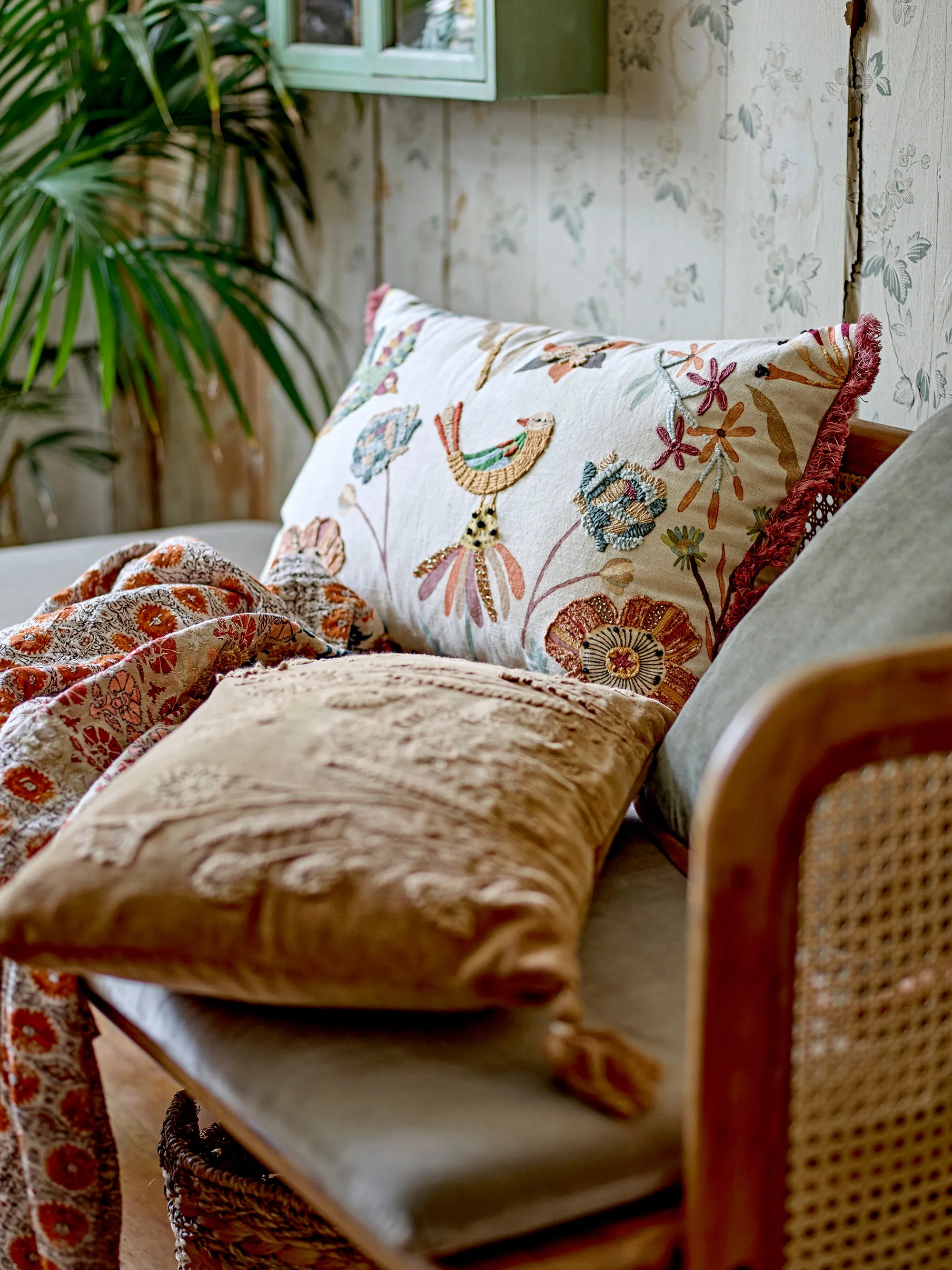 Ming Cushion, Nature, Cotton