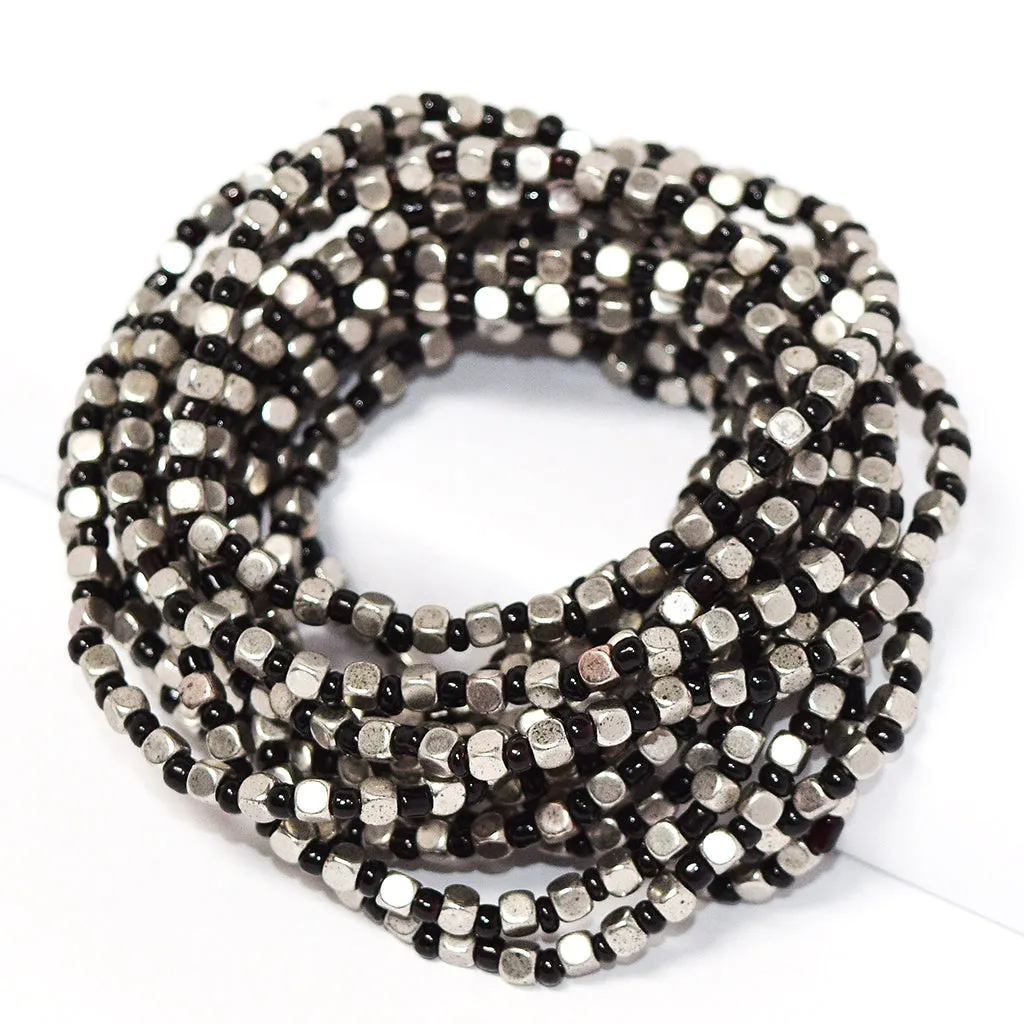 Mixed color stackable bracelet set