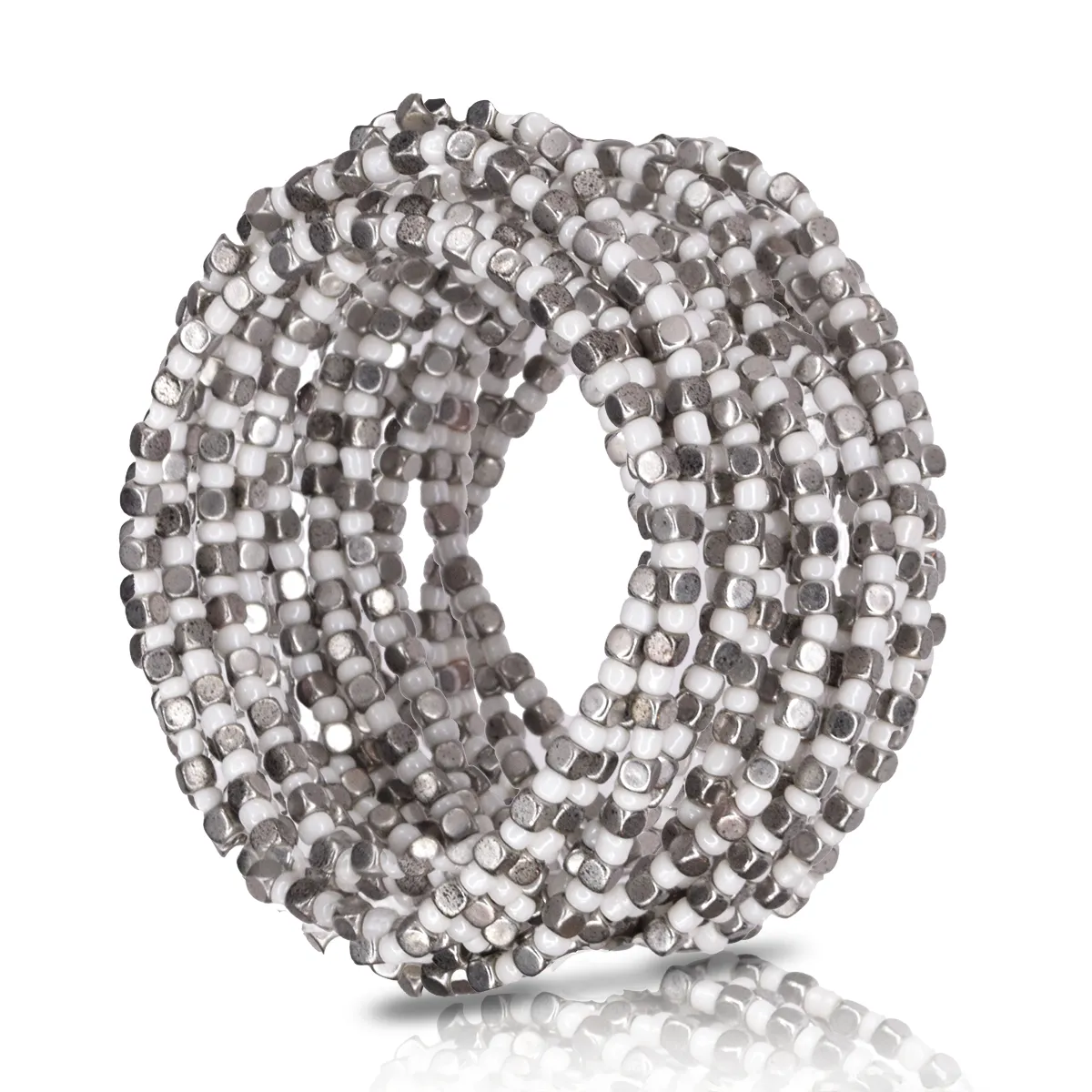 Mixed metal beaded bracelet set