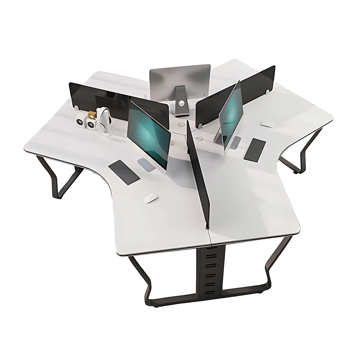 Modern U-Shaped Office Workstation