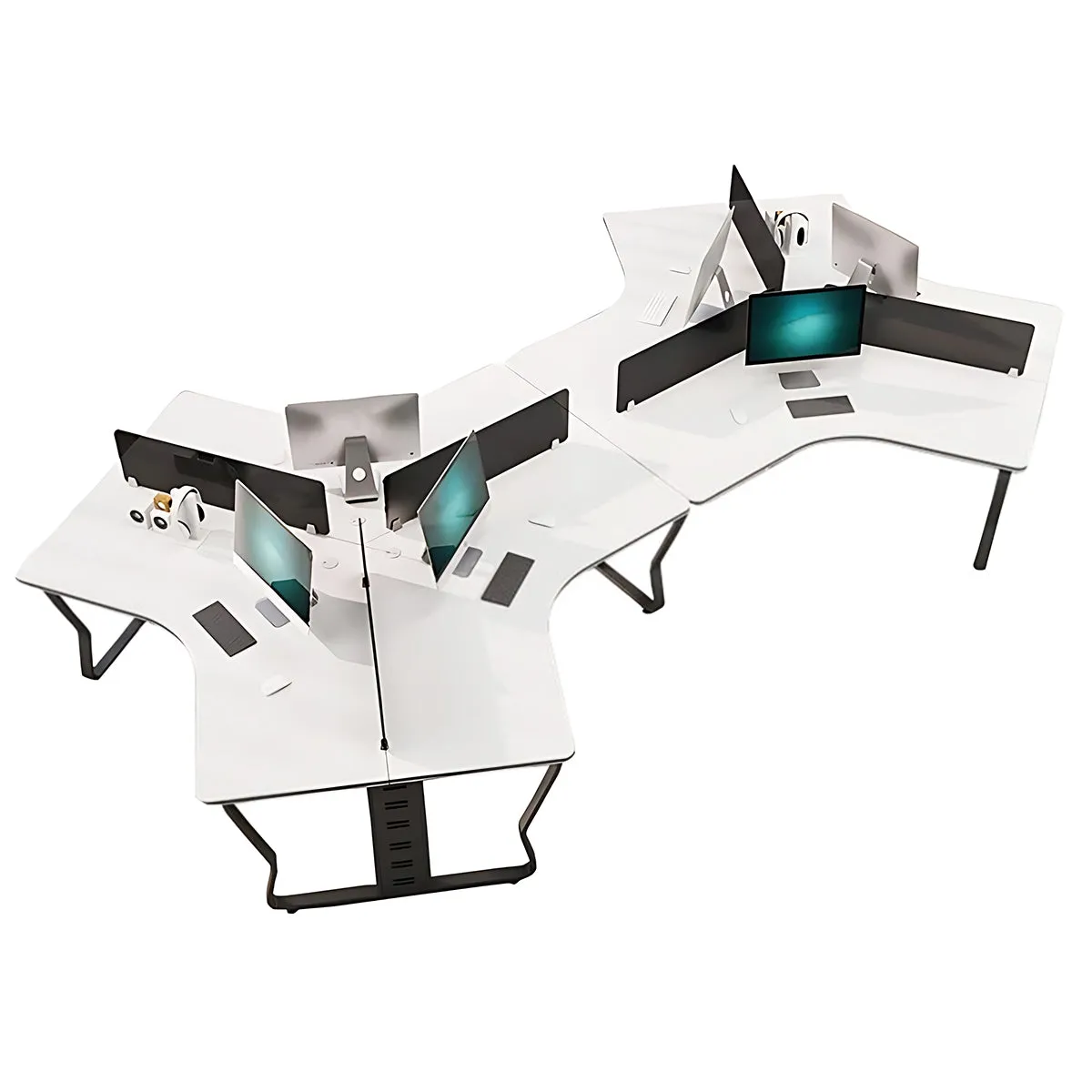 Modern U-Shaped Office Workstation