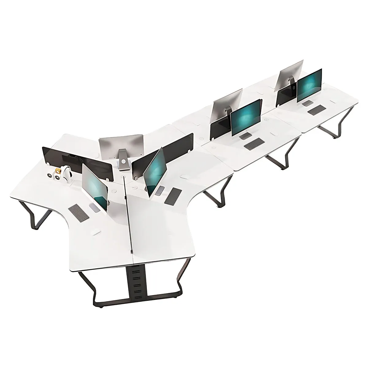 Modern U-Shaped Office Workstation