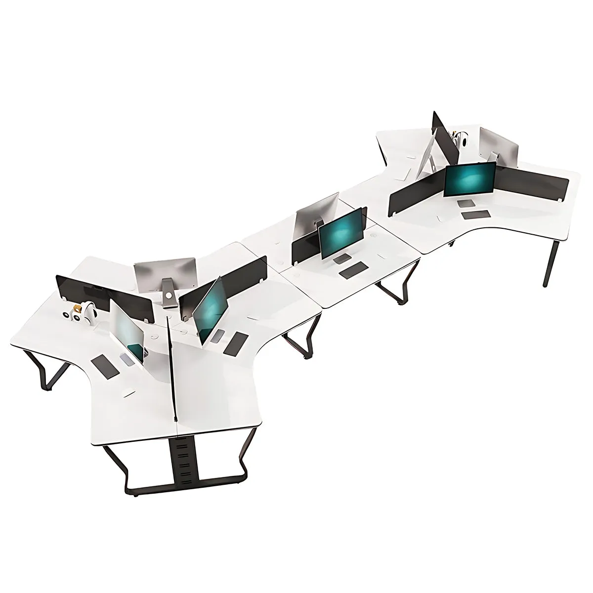 Modern U-Shaped Office Workstation