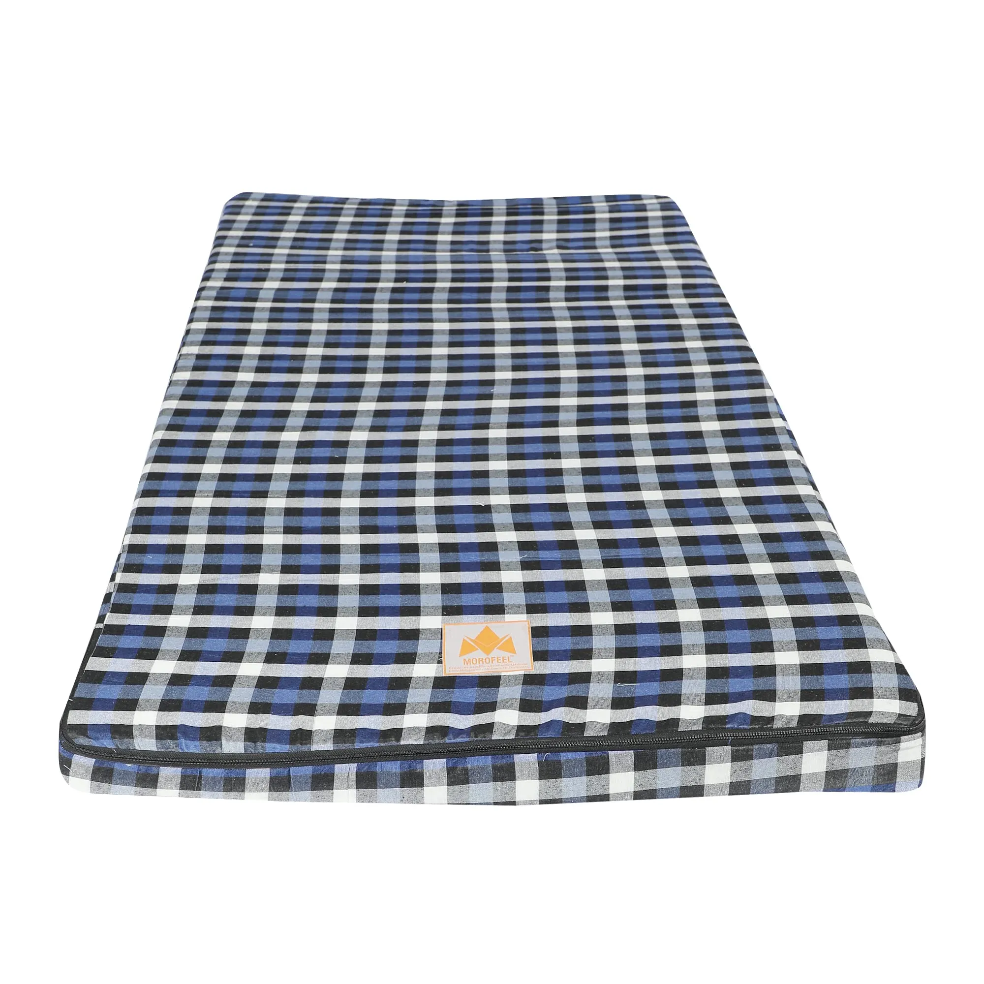MOROFEEL 2 inch Pu Foam Mattress Blue & White