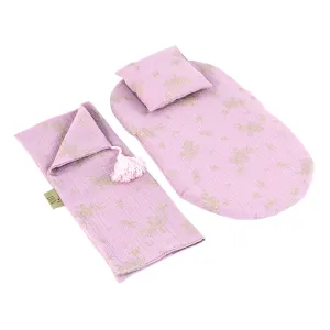 Muslin Doll Pram Bedding - Dusty Pink