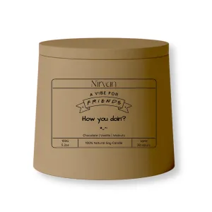 Nirvan F.R.I.E.N.D.S Scented Candle, Aromatic Fragrance of Chocolate, Vanilla & Walnuts, 150gm of Soy Wax, Up to 32 Hours, Eco-Friendly Aesthetic Jar