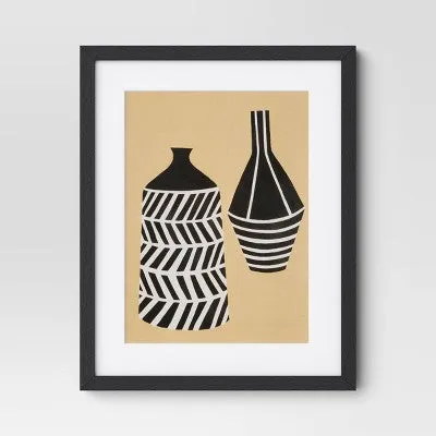 Open Box - (Set of 2) 16" x 20" Vase Set I and II Framed Decorative Wall Art Set with Mat