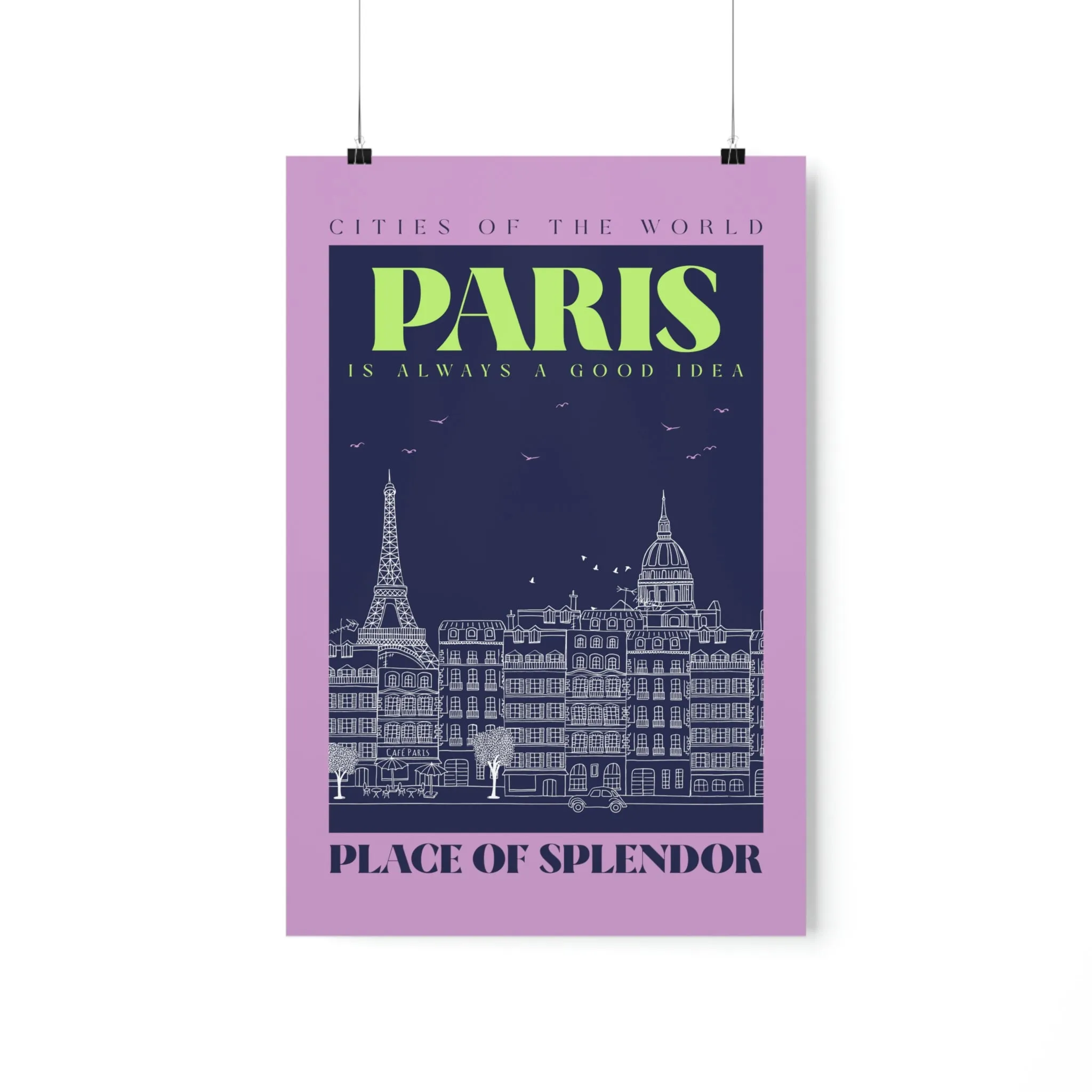 Paris City Outline Poster
