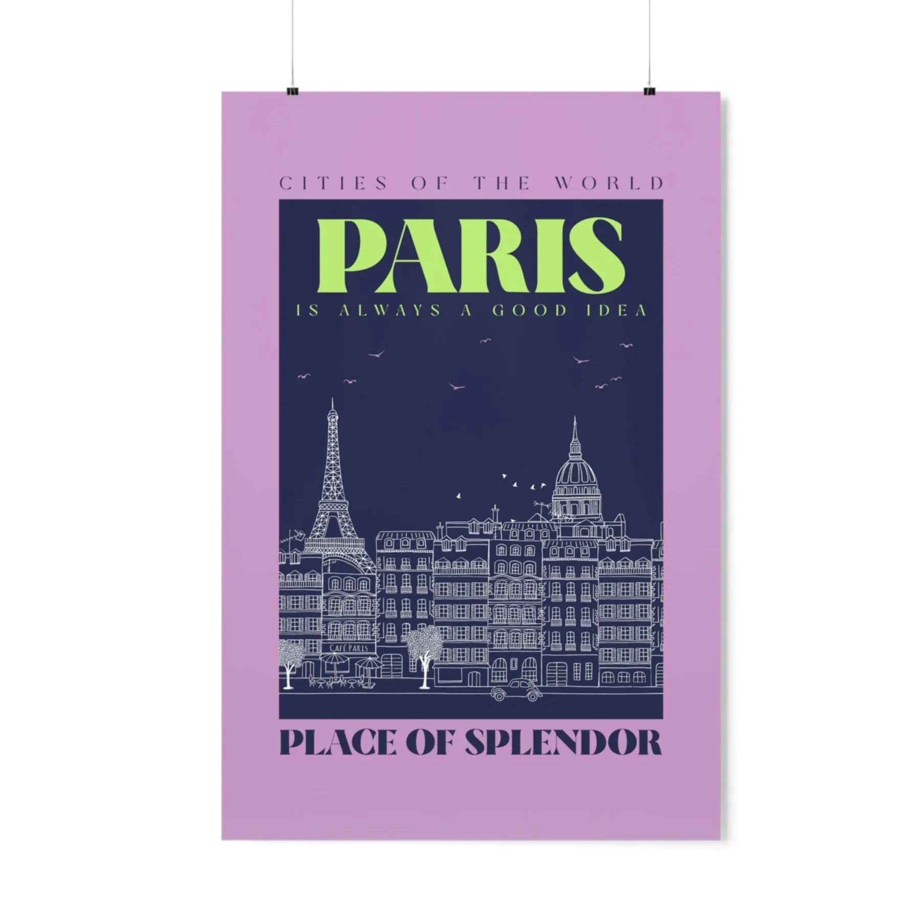Paris City Outline Poster