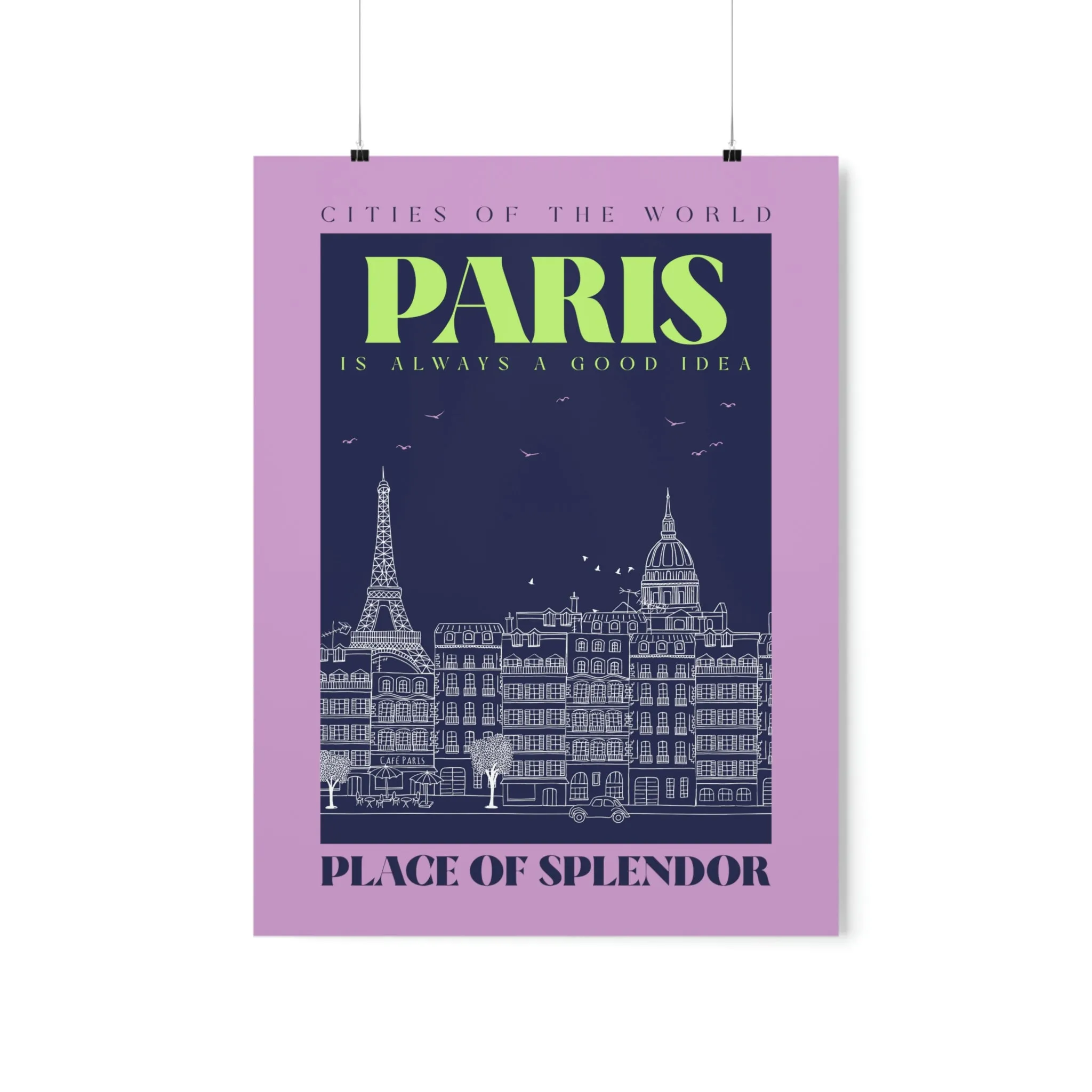 Paris City Outline Poster