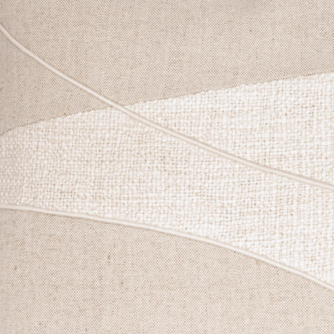 Patchwork Cotton Linen Cushion | Natural 50x50cm