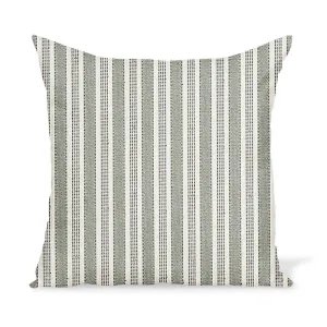 Peter Dunham Textiles Outdoor Amida in Green on Natural Pillow