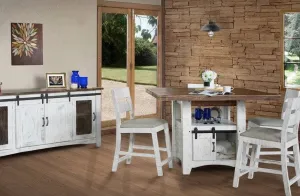 PUEBLO WHITE COUNTER HEIGHT SET