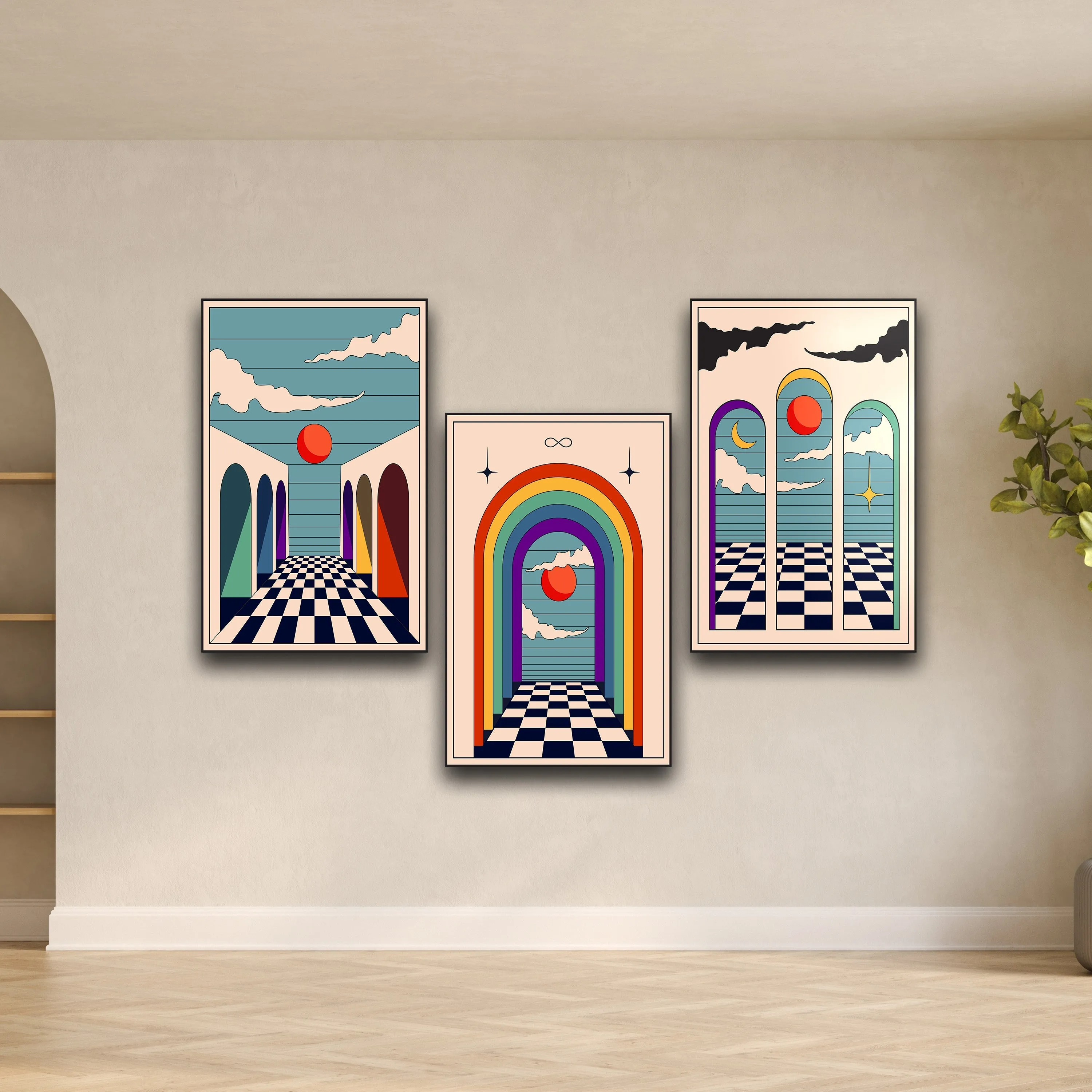 ."Dream World". Contemporary Gallery Collection Glass Wall Art