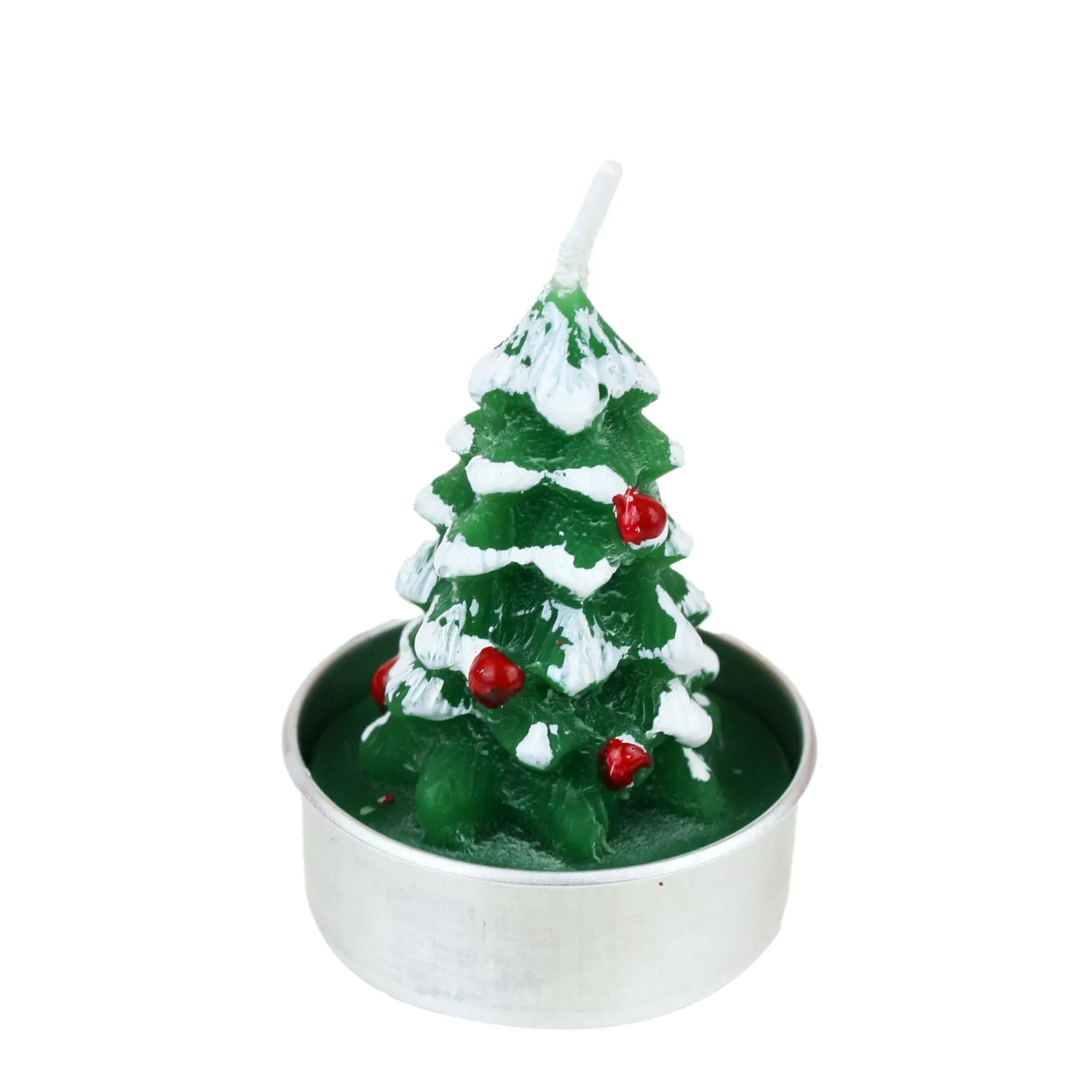 Red White and Green Tea Light Candle - Pack of 12