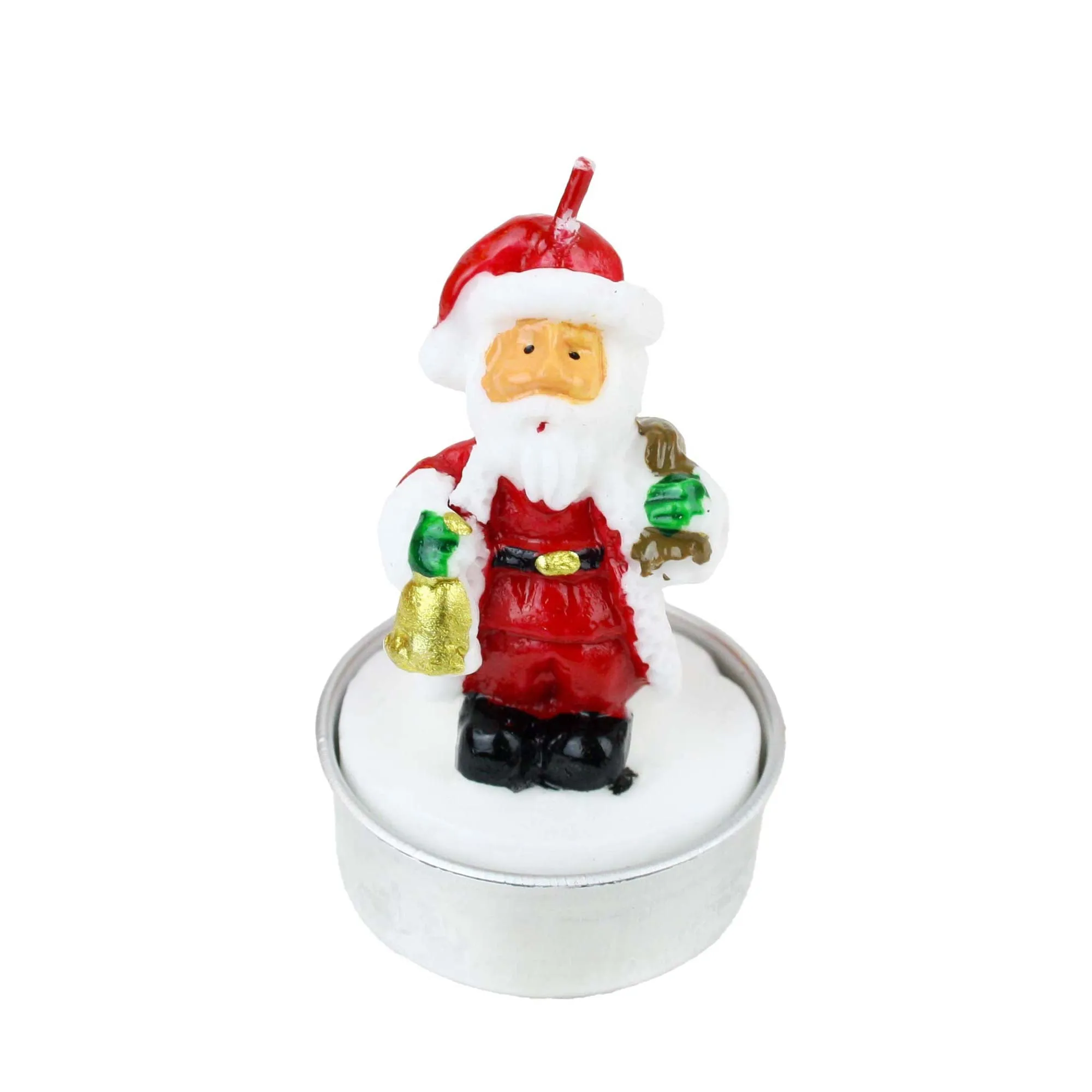 Red White and Green Tea Light Candle - Pack of 12