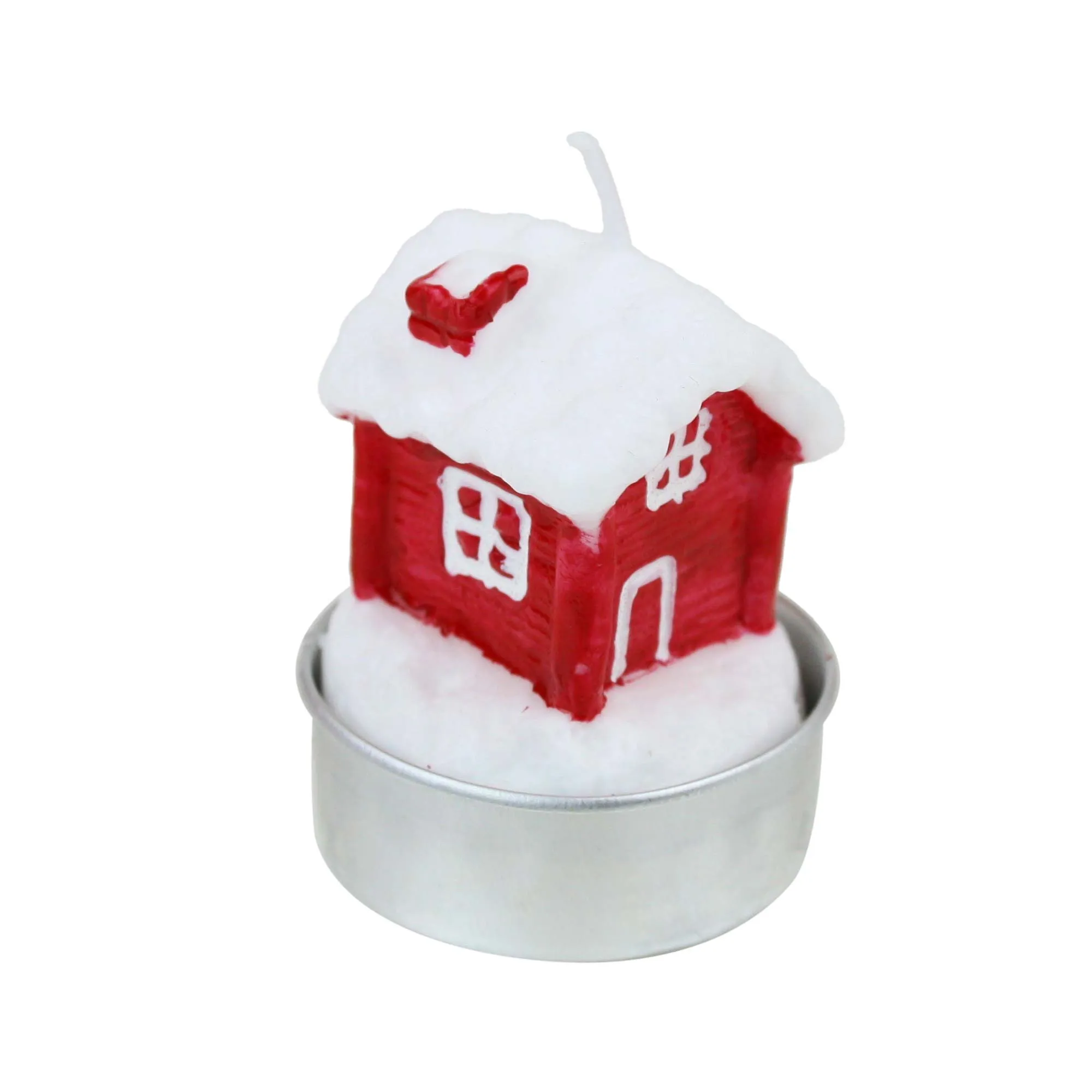 Red White and Green Tea Light Candle - Pack of 12