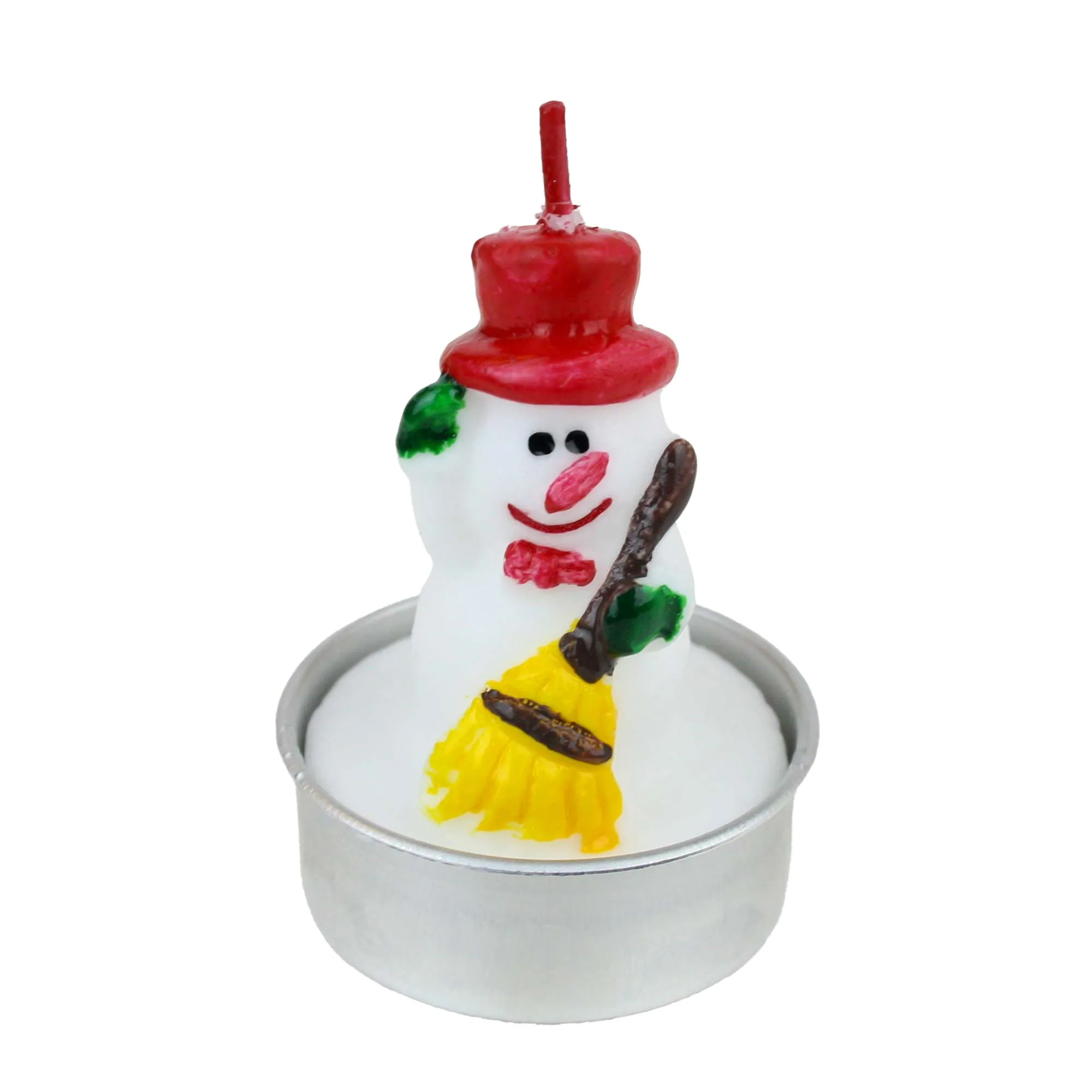 Red White and Green Tea Light Candle - Pack of 12