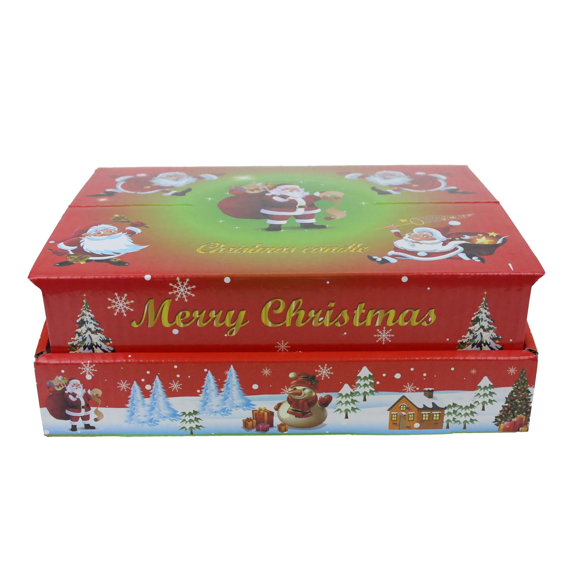 Red White and Green Tea Light Candle - Pack of 12