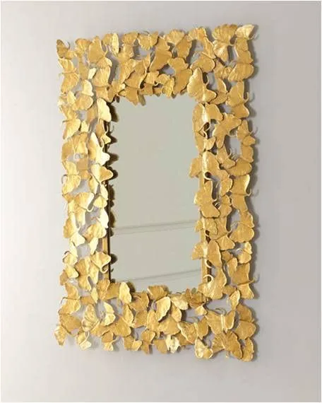 RHD/Metal wall art hangings/Easy handling, (BUTTERFLY MIRROR VERTICAL) living room, dining room, home, office, café and for gift purpose, size (19 * 2 * 35) inches