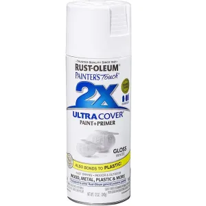 Rust-Oleum Painter's Touch 2X Ultra Cover Gloss White Paint Primer Spray Paint 12 oz