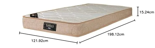Safari The Mattress Company Memory Foam Mattress, Medium Firm, Double Size Bed, High Density Foam, 6 Inch Thickness (78X48X6) | 5 Years Warranty