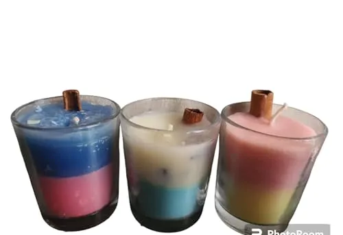 SCIIAN Candle | Scented Glass Candles | Candle for Home Decor | Home Decorative Item | Cinnamon Candle | Warm and Relaxing Fragrance for Home | Decoration Candles | Pack of 6