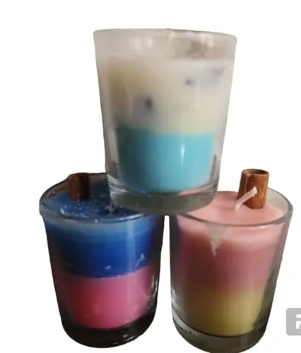 SCIIAN Candle | Scented Glass Candles | Candle for Home Decor | Home Decorative Item | Cinnamon Candle | Warm and Relaxing Fragrance for Home | Decoration Candles | Pack of 6