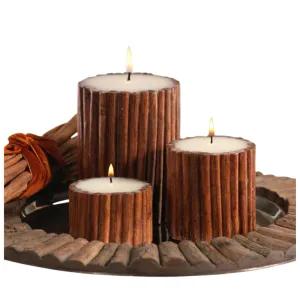 SCIIAN Cinnamon Stick Piller Candle | Candle | Soy Wax Candle | Candle for Home Decor | Decorative Candle | Festival Candle | Warm and Relaxing Fragrance for Home | Best for Festive Gifting -120g