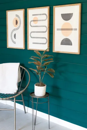 Set of Three Abstract Prints Under Glass