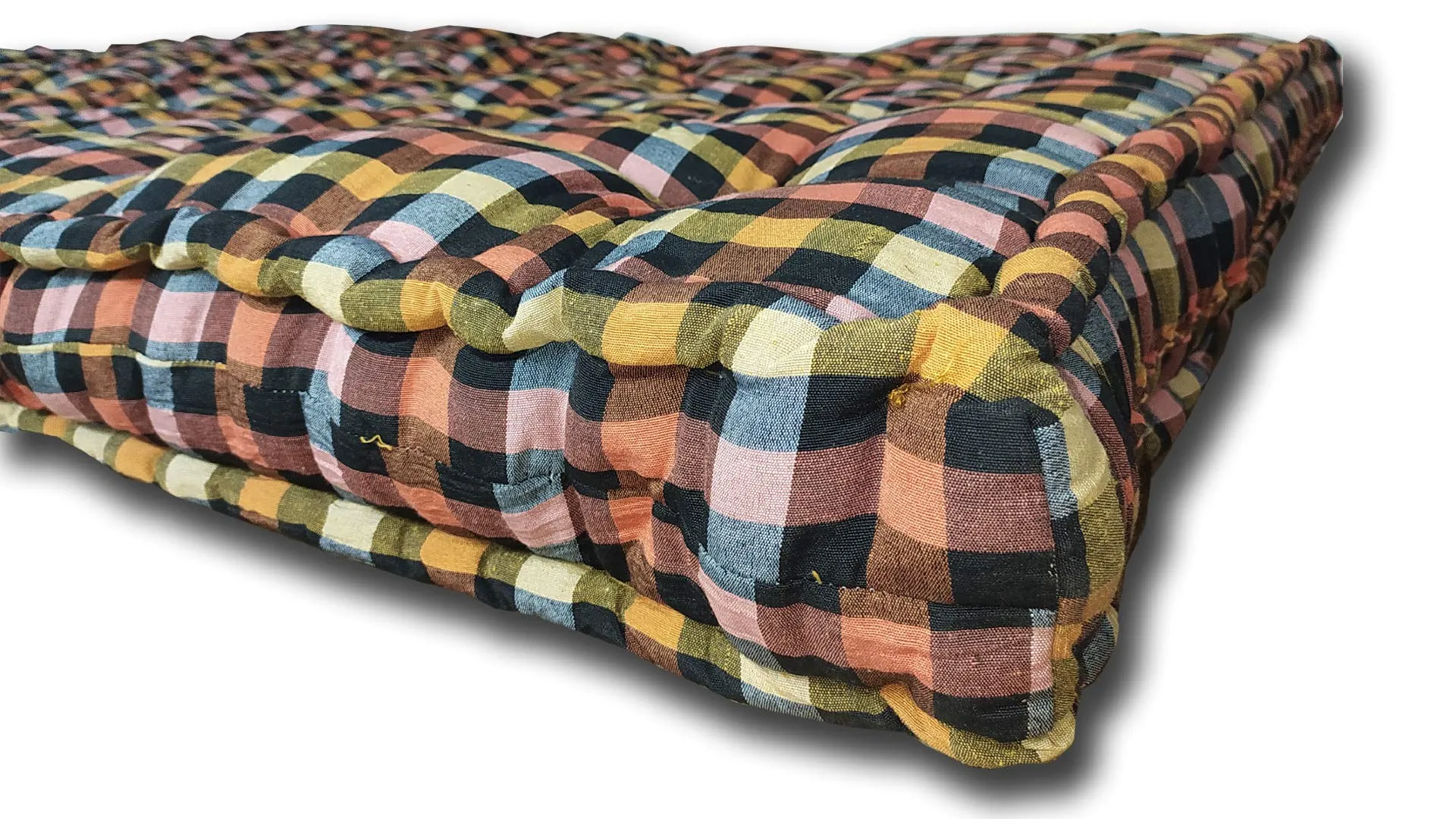 Shad Enterprises Soft Cotton Box Quilt Multicolour Mattress | Cotton Gadda (Box Rectangle Type 3X6 ft. OR 72X36 inch)
