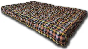 Shad Enterprises Soft Cotton Box Quilt Multicolour Mattress | Cotton Gadda (Box Rectangle Type 3X6 ft. OR 72X36 inch)