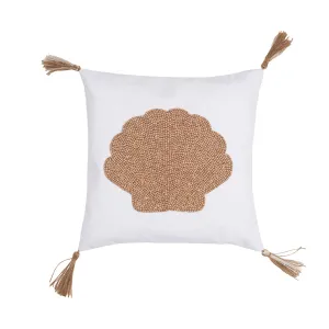 Shell Handmade Wood Beaded Pillow