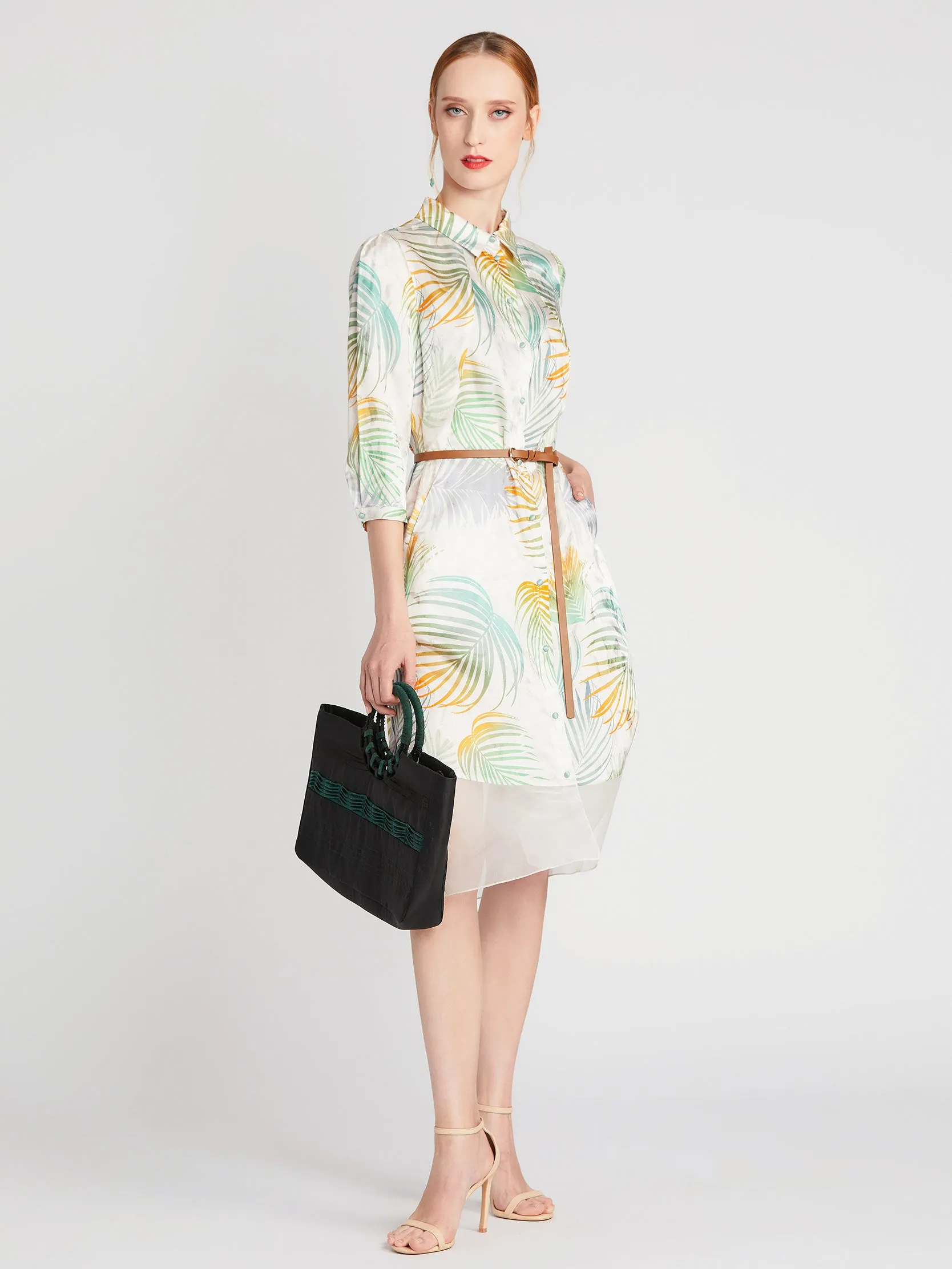 Silk viscose printed dress