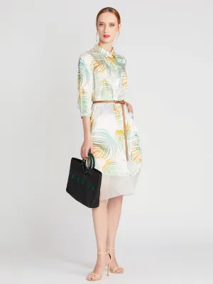 Silk viscose printed dress