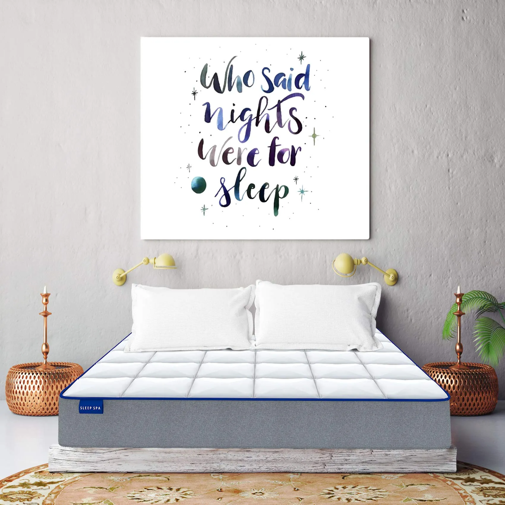 SLEEPSPA by COIRFIT MEMO-X 8' Inch Single Size Memory Foam Mattress | Provides Comfort, Back and Spinal Support | Pressure Relieving, Firm, Breathable, Quilted Knitted Fabric (72x42x8, White)