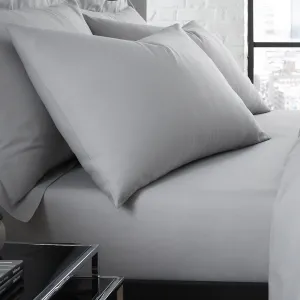 Soft touch microfibre Pair of Housewife Pillowcases by Serene in Silver 50 x 75cm
