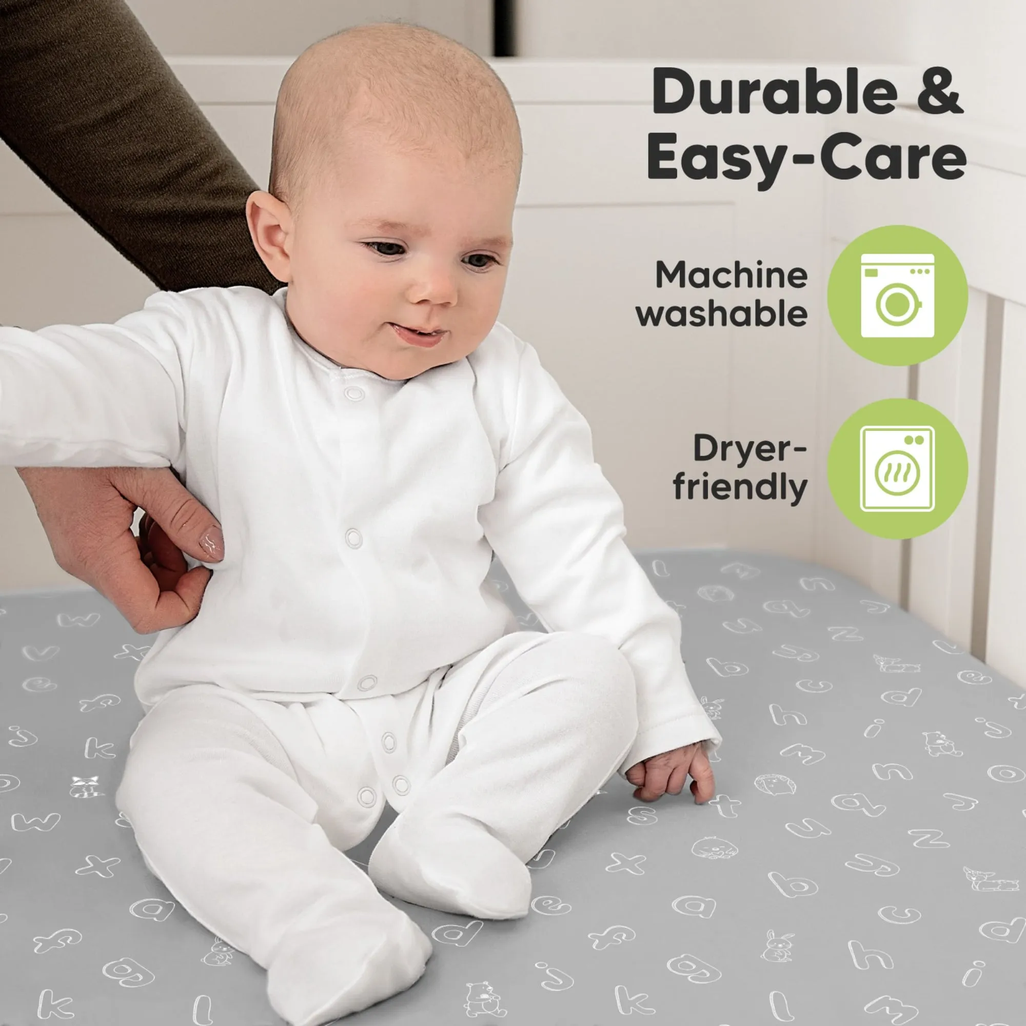 Soothe Fitted Crib Sheet (ABC Land Cloud)