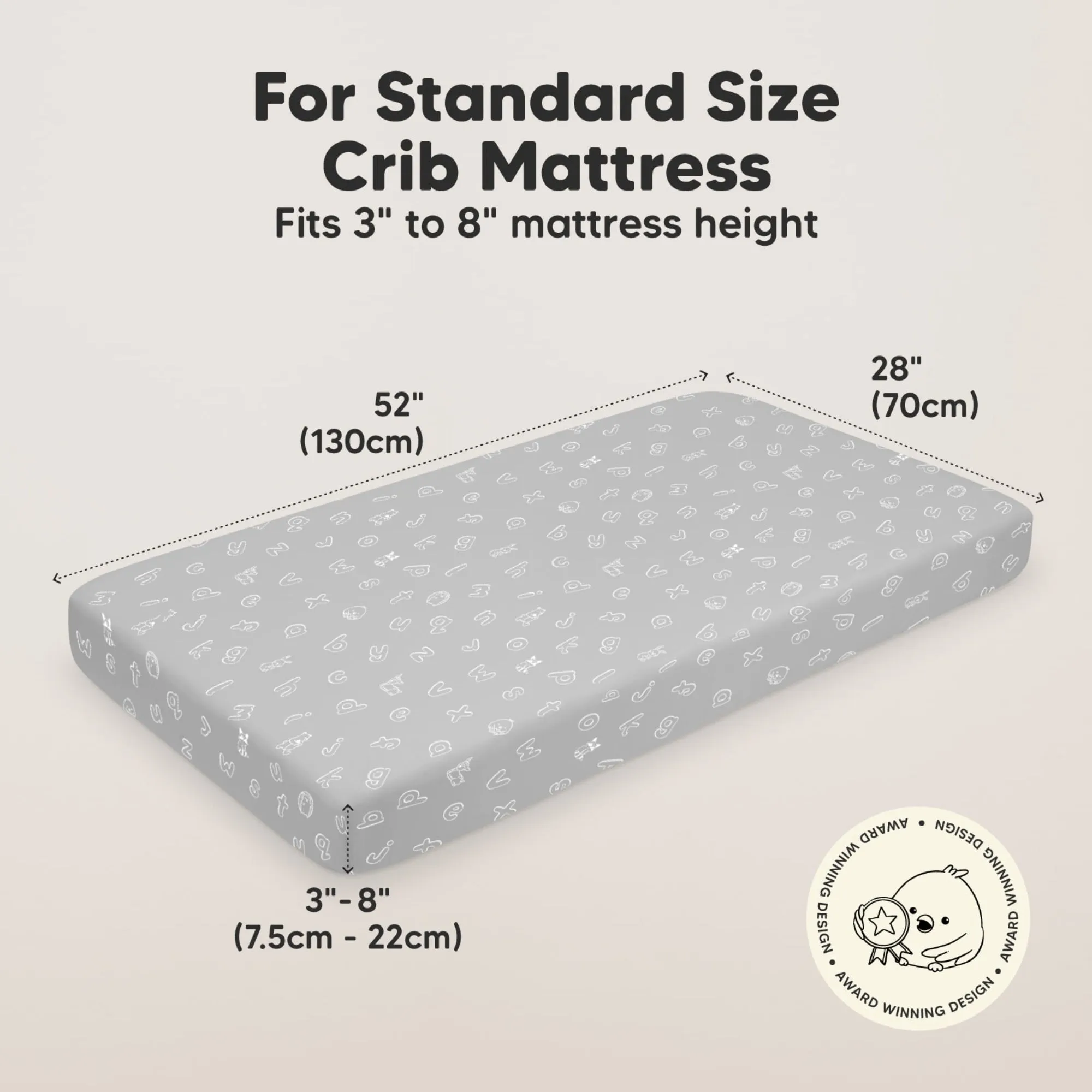 Soothe Fitted Crib Sheet (ABC Land Cloud)