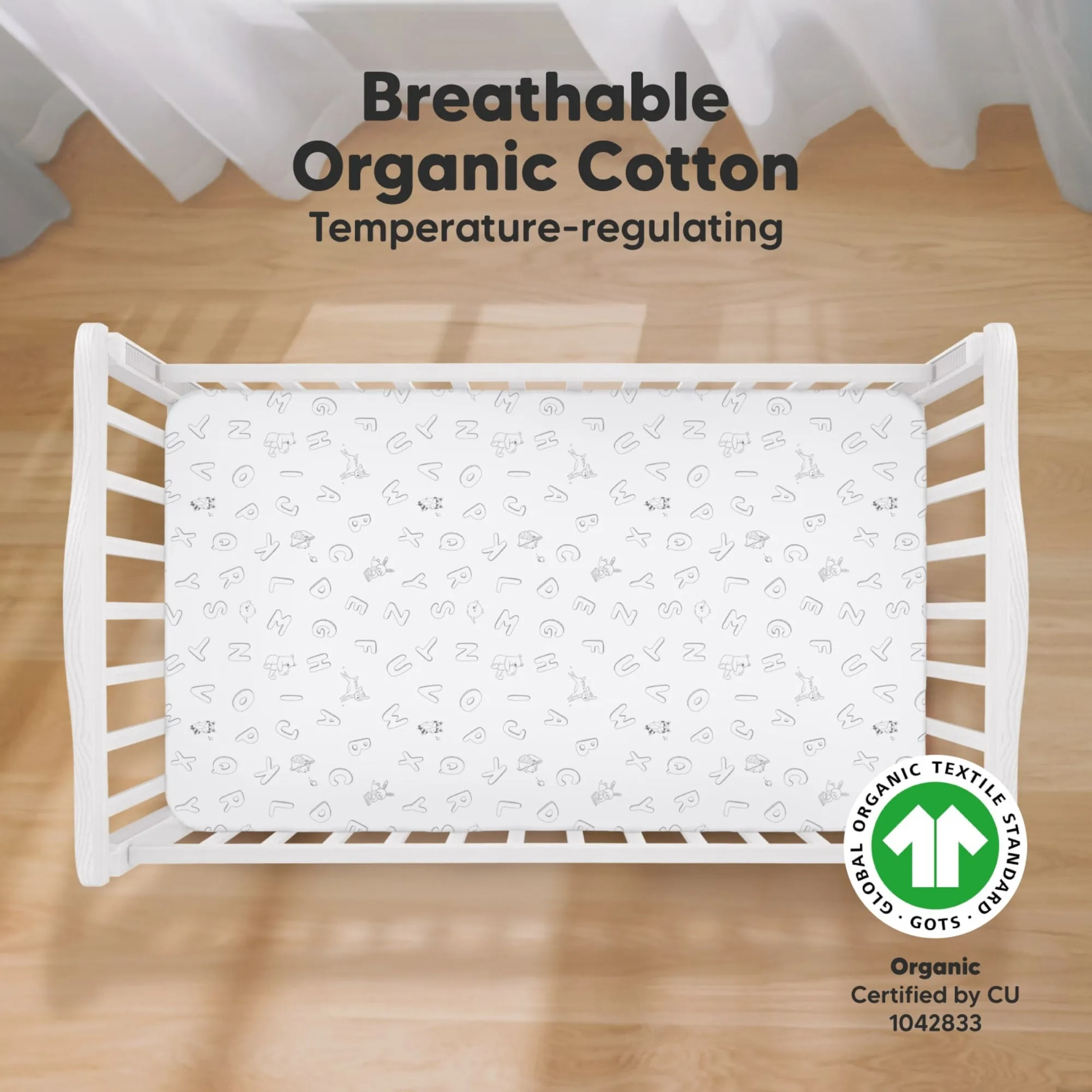 Soothe Fitted Crib Sheet (ABC Land Cloud)